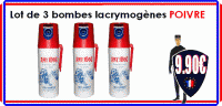 3 bombes lacrymogènes 50ml POIVRE ANTI-DOG 